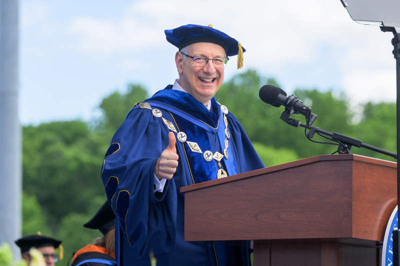 President Assanis celebrates the Class of 2025. President Assanis celebrates the Class of 2025.