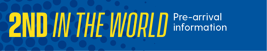 CGPS Infographic Text on an image that says "2nd in the world pre-arrival information"