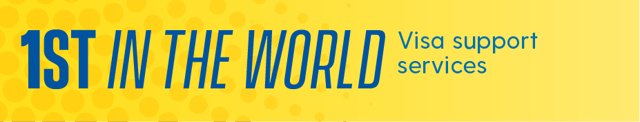 CGPS Infographic Text on an image that says "2st in the world visa support services."
