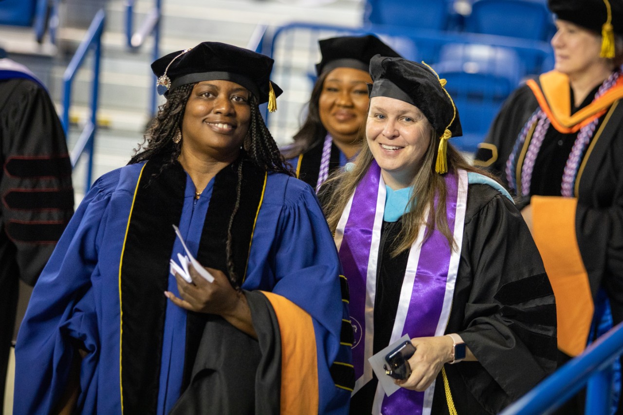 Class of 2023 College of Health Sciences graduates at the Doctoral Hooding Ceremony.