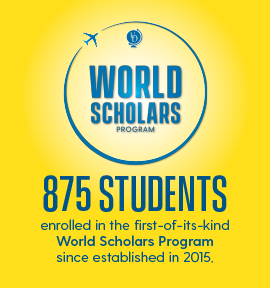 875 students have particpated in the World Scholars program since 2015