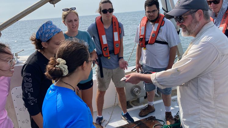 As part of the 10-week Marine Science Summer Program Research Experience for Undergraduates, the students got to go out on the Research Vessel Joanne Daiber and trawl for sea creatures.