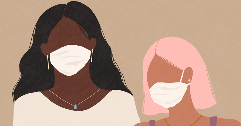 women wearing masks