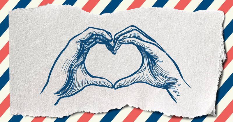 This illustration depicts two hands in the shape of a heart, to accompany the "20 reasons to love study abroad" story