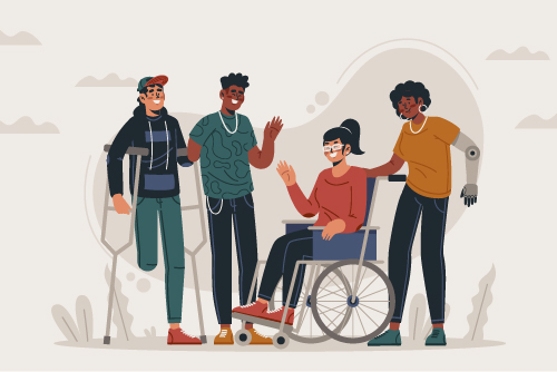 Illustration of people with various disabilities
