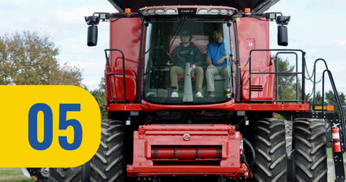 canr-strat-plan-sections-5 - 5 A student learning to drive a massive tractor.