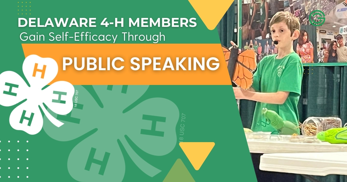 Delaware 4-H Members Gain Self-Efficacy Through Public Speaking Featured image of a young male 4-H Member competing in public speaking events with article title