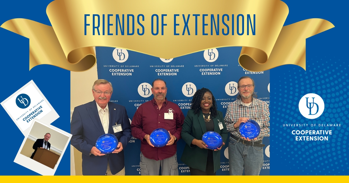 Lead image displaying all four award winners of Friends of Extension 2024 Lead image displaying all four award winners of Friends of Extension 2024