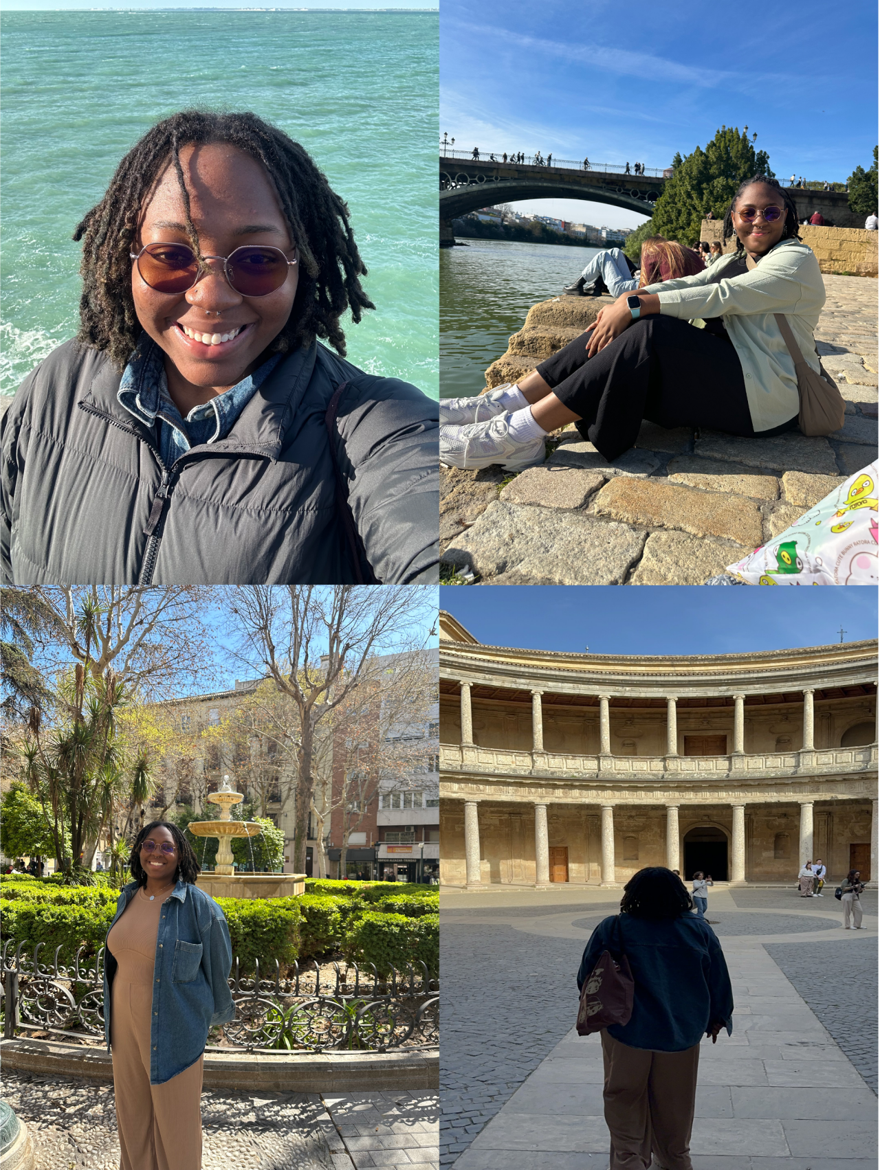 collage of student in different places in Spain