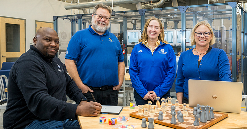 The NSF ART cooperative agreement will be led by PI Jill Higginson (second from right) and co-PIs Julius Korley (far left), Dan Freeman (second from left) and Tracy Shickel.