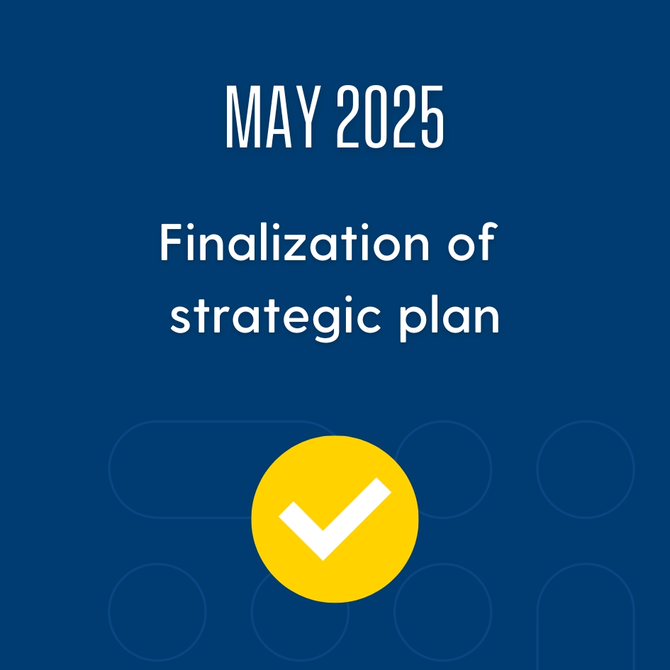 May 2025: Finalization of strategic plan