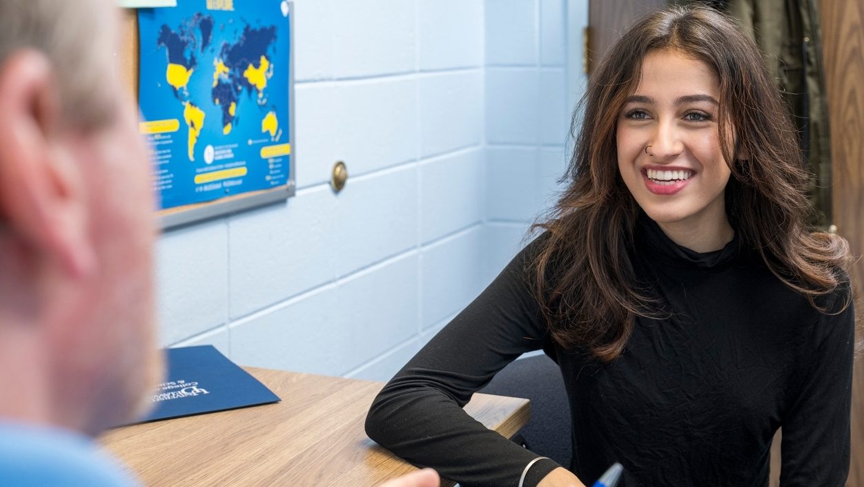 Student in the student success center