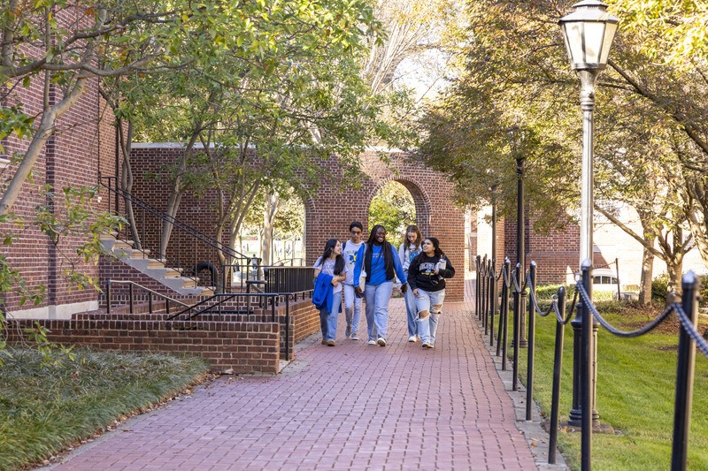 Students walking on campus