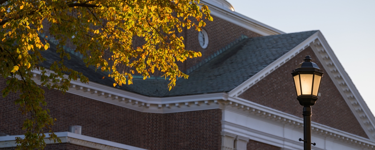 UD Campus Building Rooftop with Lamp Post