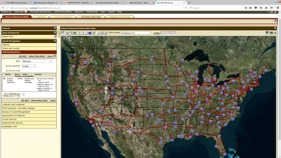The Area of Interest (AOI) tab is used to navigate to a specific location within the U.S. The Area of Interest (AOI) tab is used to navigate to a specific location within the U.S.
