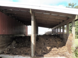 Example of a permanent channel style mortality composter. Photo credit: Nutrient Management Program, University of Delaware