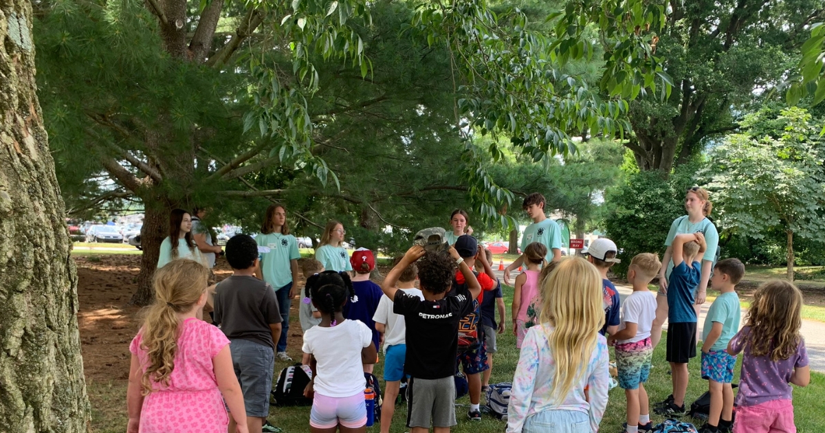 A photo of youth participating in a 4-H activity having fun