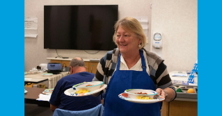 Eat Smart and Moving lead photo with a woman holding a plate