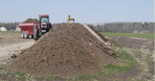 A pile of poultry litter