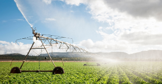 Pivot irrigation on a field