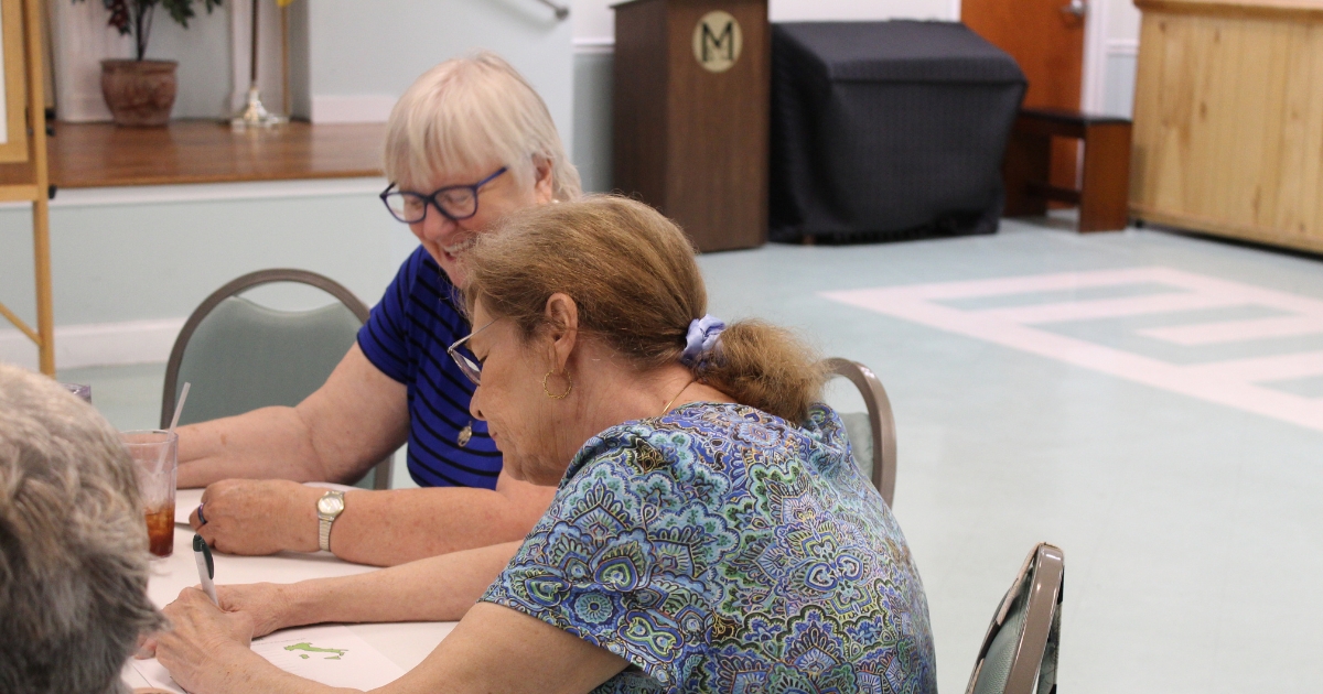 Two participants writing and collaborating 