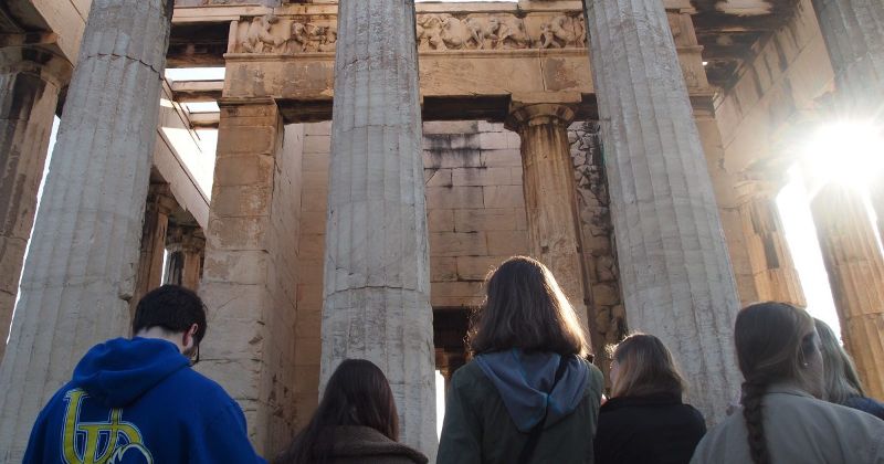 Group of UD students on study abroad trip in Rome