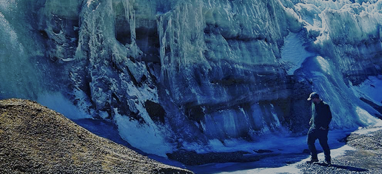 Mike Powers, a doctoral student at UD studying glacial geomorphology, conducts research in the Andes Mountains of Argentina and Chile 