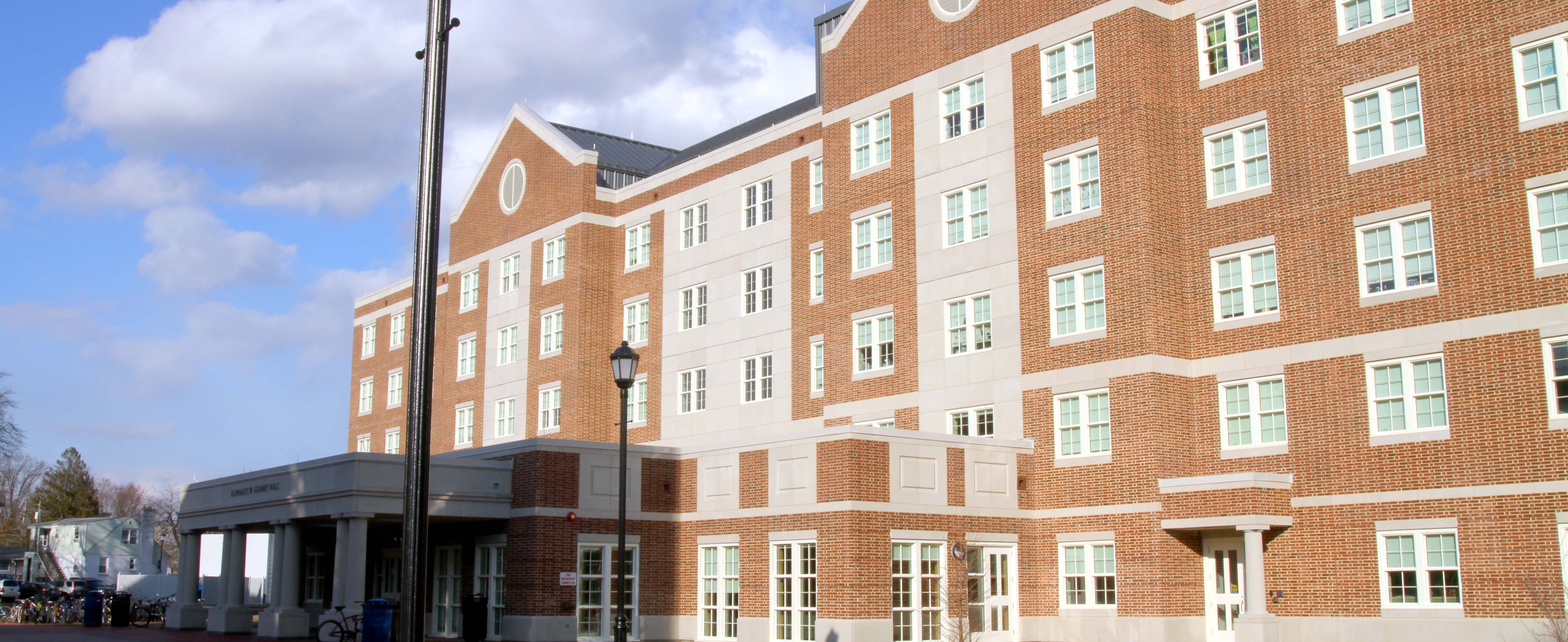 Exterior of Gilbert residence hall