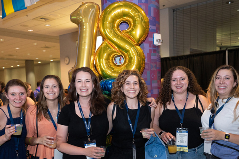 The Class of 2018 celebrate their 5th reunion in Trabant University Center on Friday night.