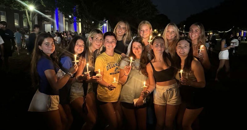 Noelia Gómez with friends at the conclusion of the Twilight Inductuion Ceremony