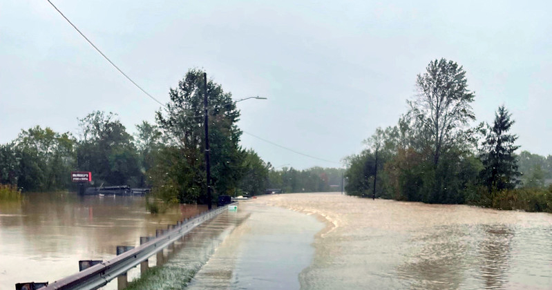 Tropical Storm Helene damage across North Carolina on Sept. 27, 2024. Courtesy of North Carolina Department of Transportation Communications. 