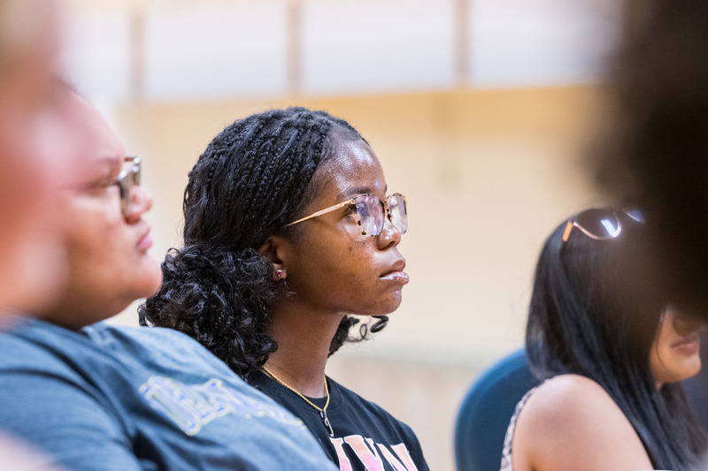 Sophomore Onoriode Roze encourages students to get involved with student clubs. She spent her first year modeling, joining a dance team and participating in the National Society of Black Engineers.  