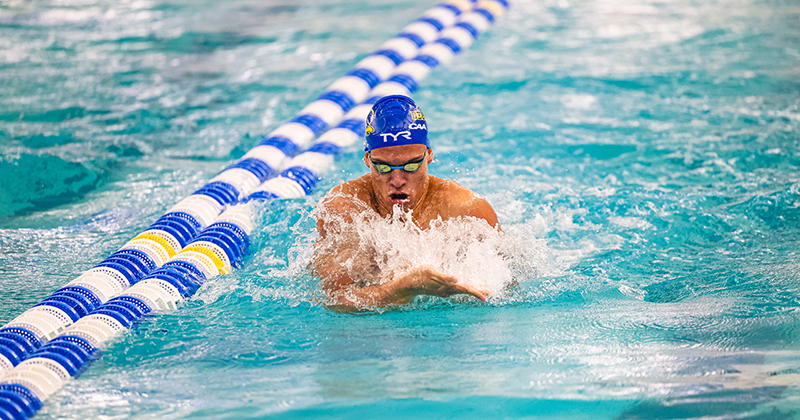 UD student Toni Sabev competed in the 100 breaststroke and 200 breaststroke at the NCAA Championships in April.