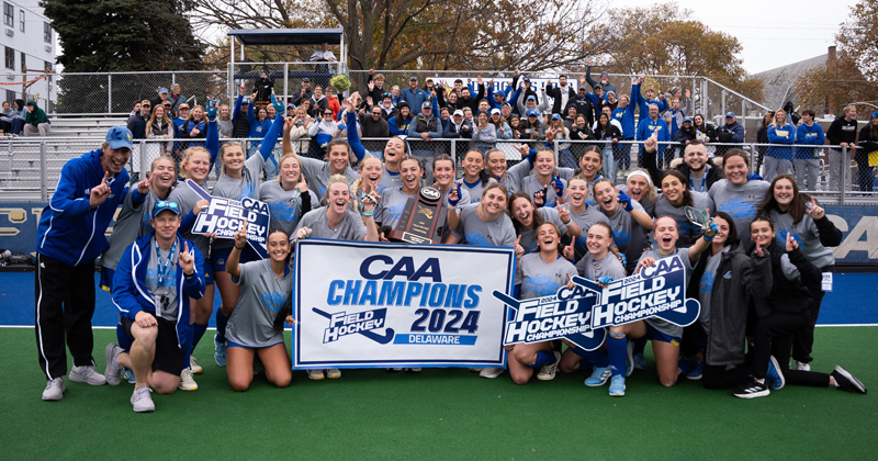 With a 4-3 overtime win over Monmouth on Sunday, Nov. 10, the University of Delaware field hockey team claimed its 10th CAA championship in the last 12 years and first since 2022.