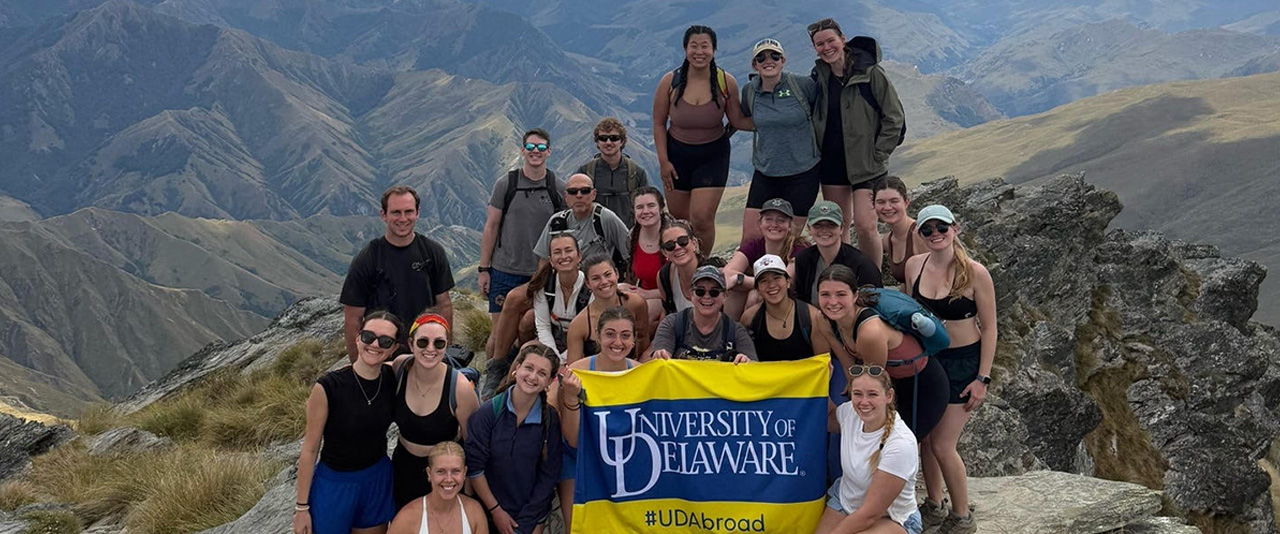 UD students hiked Ben Lomond near Queenstown, reaching the summit at 5,735 ft.