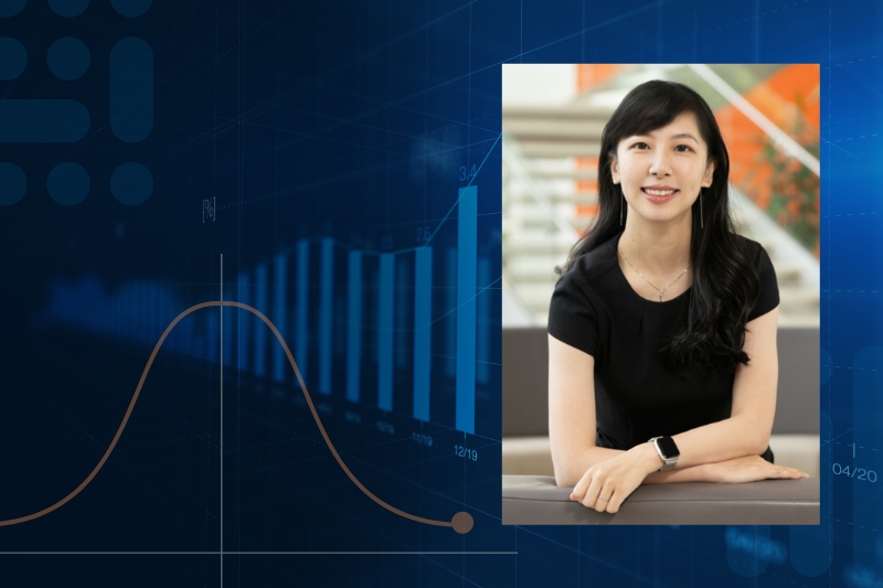 Yaxi Huang with a graph background.