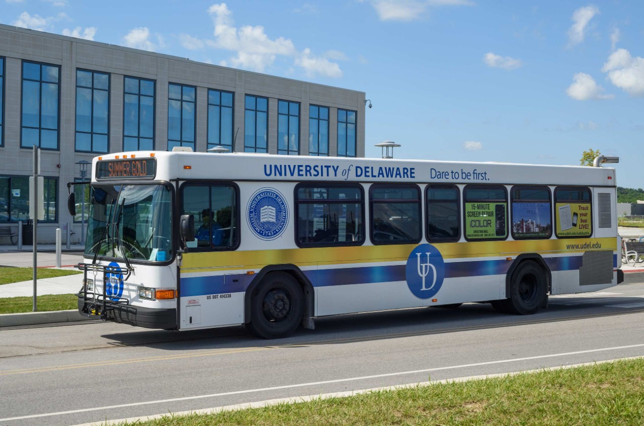 One of the new buses outside of STAR campus.