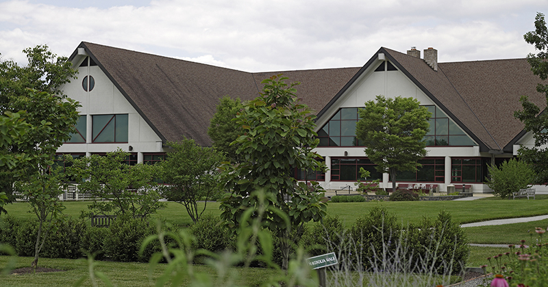 Wilmington campus gardens, Arsht Hall and Goodstay