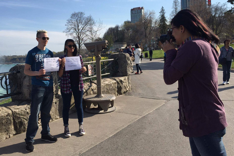 Alumna and UD staff member Tanya Kang has shot photos of Pearl Jam fans all over the country — here, she’s pictured at Niagara Falls — for her book “I am Mine: Pearl Jam Fan Portraits.”