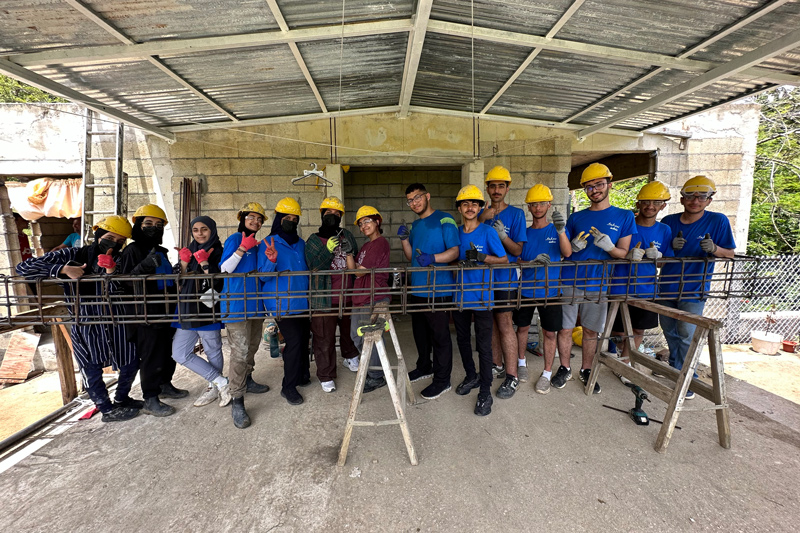 Students worked with community members to build hurricane-resistant homes in the small community of Villa del Rio, Puerto Rico.  