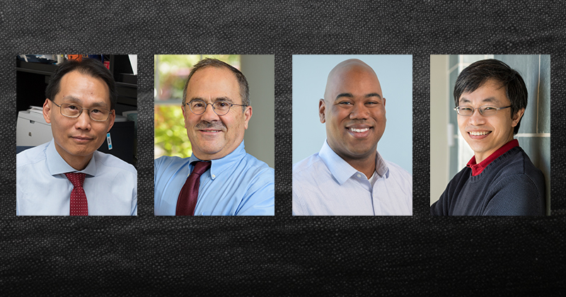 From left, the UD research team of Wilfred Chen, E. Terry Papoutsakis, Kevin Solomon and Yushan Yan will help drive research and workforce development initiatives focused on making manufacturing more sustainable through the new CURB Engineering Research Center at Washington University in St. Louis.