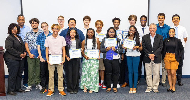 RISE academy participants presented their research findings and internship experiences during the program’s closing ceremony.