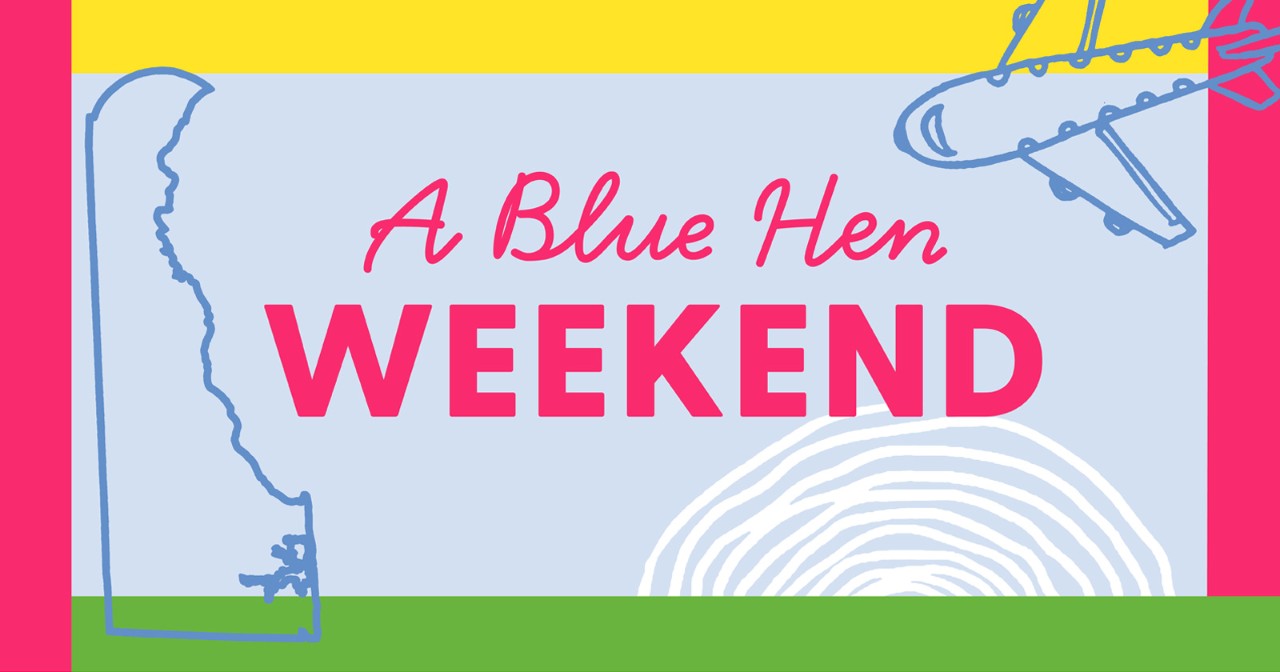 Blue Hen weekend graphic