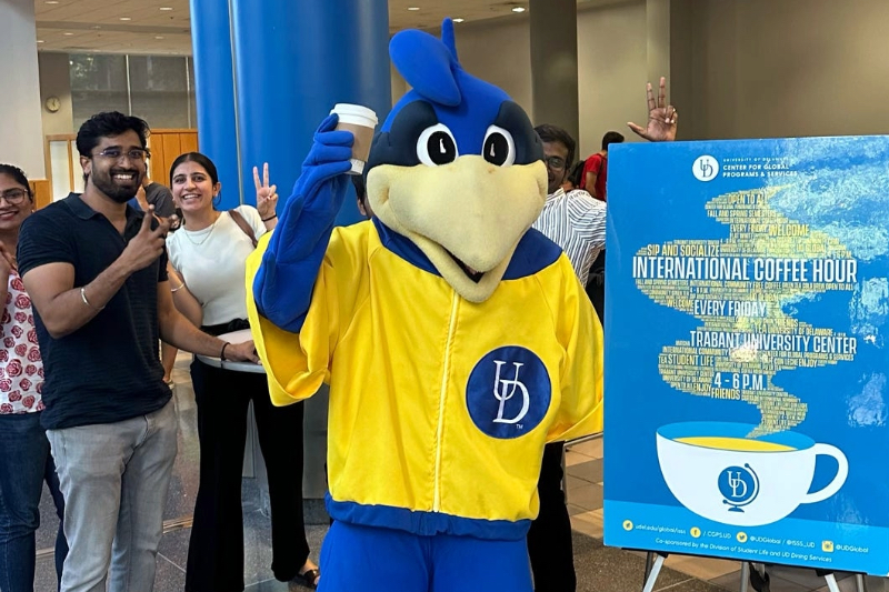 The University will kick off International Education Week on Friday, Nov. 15, with a special reception at International Coffee Hour. A beloved campus tradition, International Coffee Hour is UD’s premier venue for meeting hundreds of Blue Hens from around the world every Friday afternoon in Trabant University Center. This week’s event will honor the stories of the student writers who participated in the 2024 International Student Essay Contest.