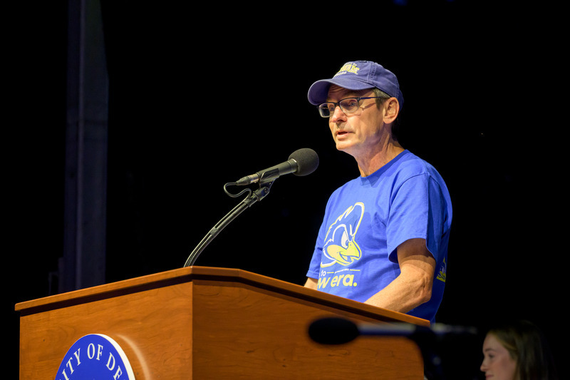 Interim Provost William Farquhar encouraged the new Blue Hens to make the most of their four years at UD by taking advantage of all that the University has to offer. Interim Provost William Farquhar encouraged the new Blue Hens to make the most of their four years at UD by taking advantage of all that the University has to offer.