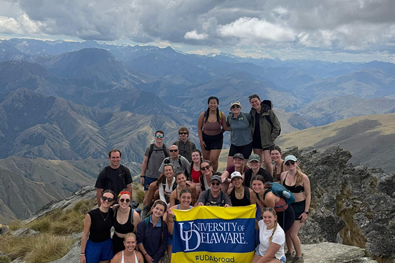 UD students hiked Ben Lomond near Queenstown, reaching the summit at 5,735 ft. 