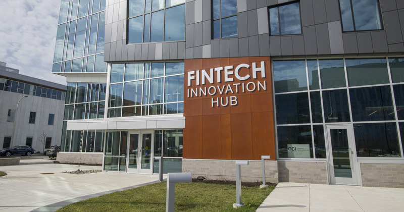 picture of the front of the fintech innovation hub