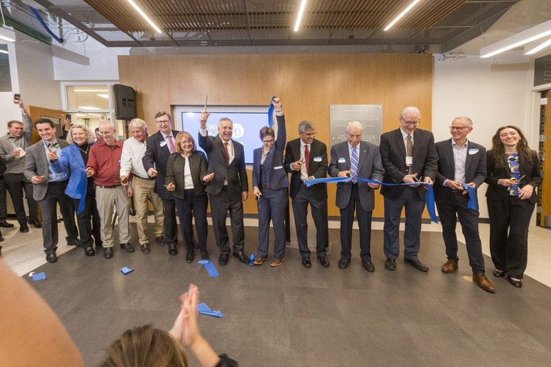 Students, alumni, faculty, staff and friends gathered to celebrate the recent renovation of the Design Studio, which boasts 13,000 square feet of work space and more than $2 million in manufacturing equipment.