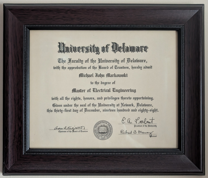 Photo related to Mike's master's thesis